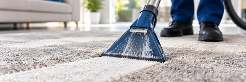 Lavage d'un tapis gris à l'injecteur-extracteur